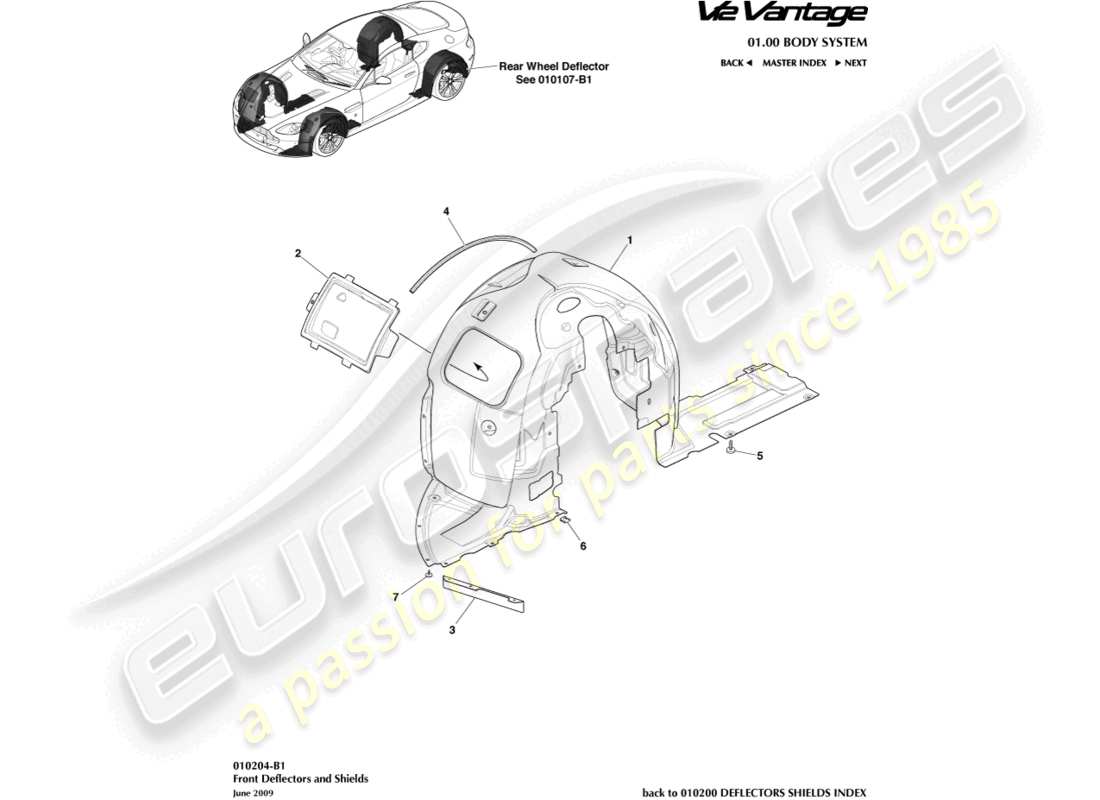 aston martin v12 vantage (2010) front wheel arches part diagram