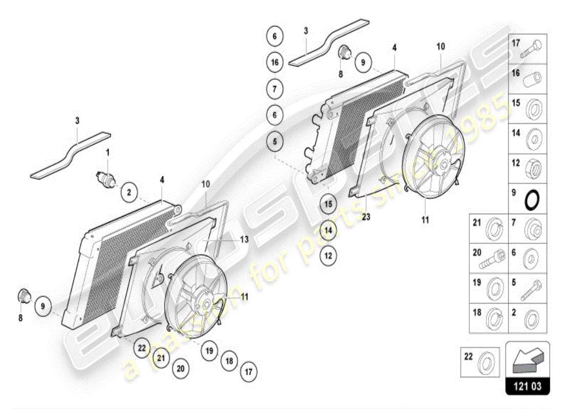 lamborghini diablo vt (1995) cooler for coolant parts diagram