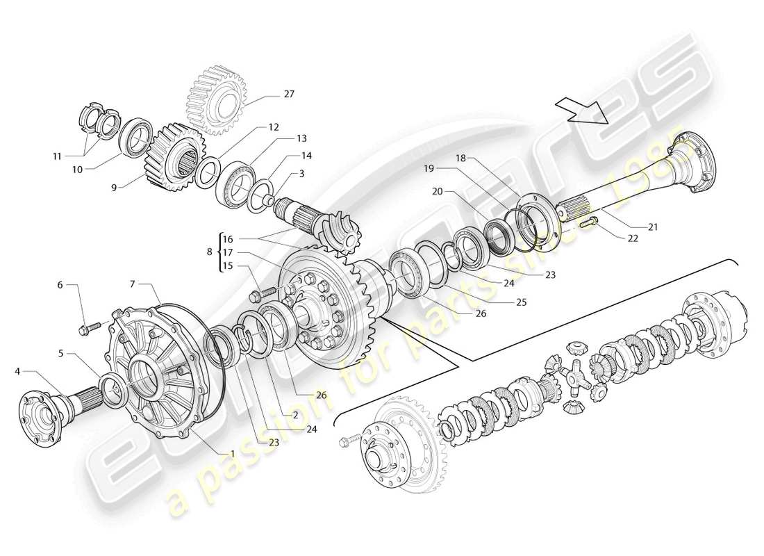 lamborghini lp560-4 spider (2010) differential parts diagram