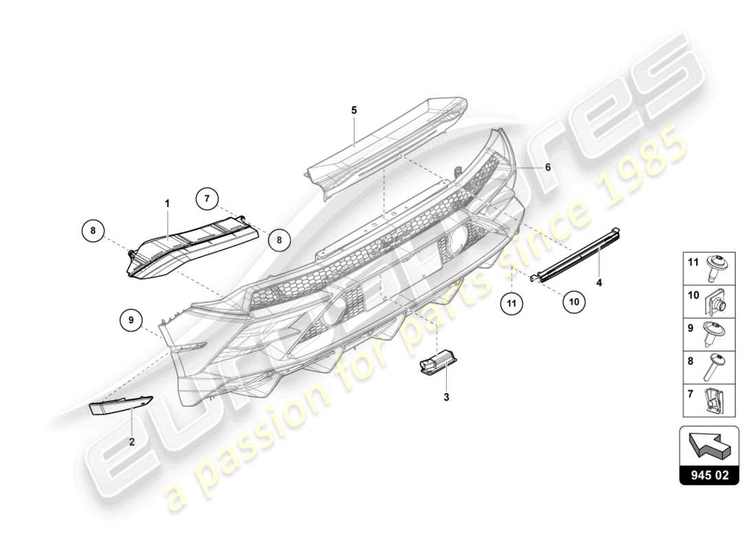 lamborghini 2024 (tecnica) rear light part diagram