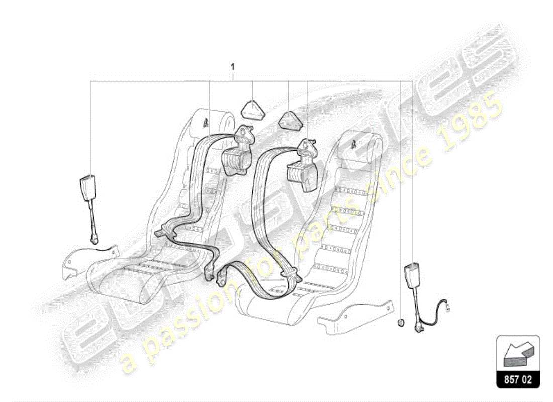 lamborghini diablo vt (1997) seat belts parts diagram
