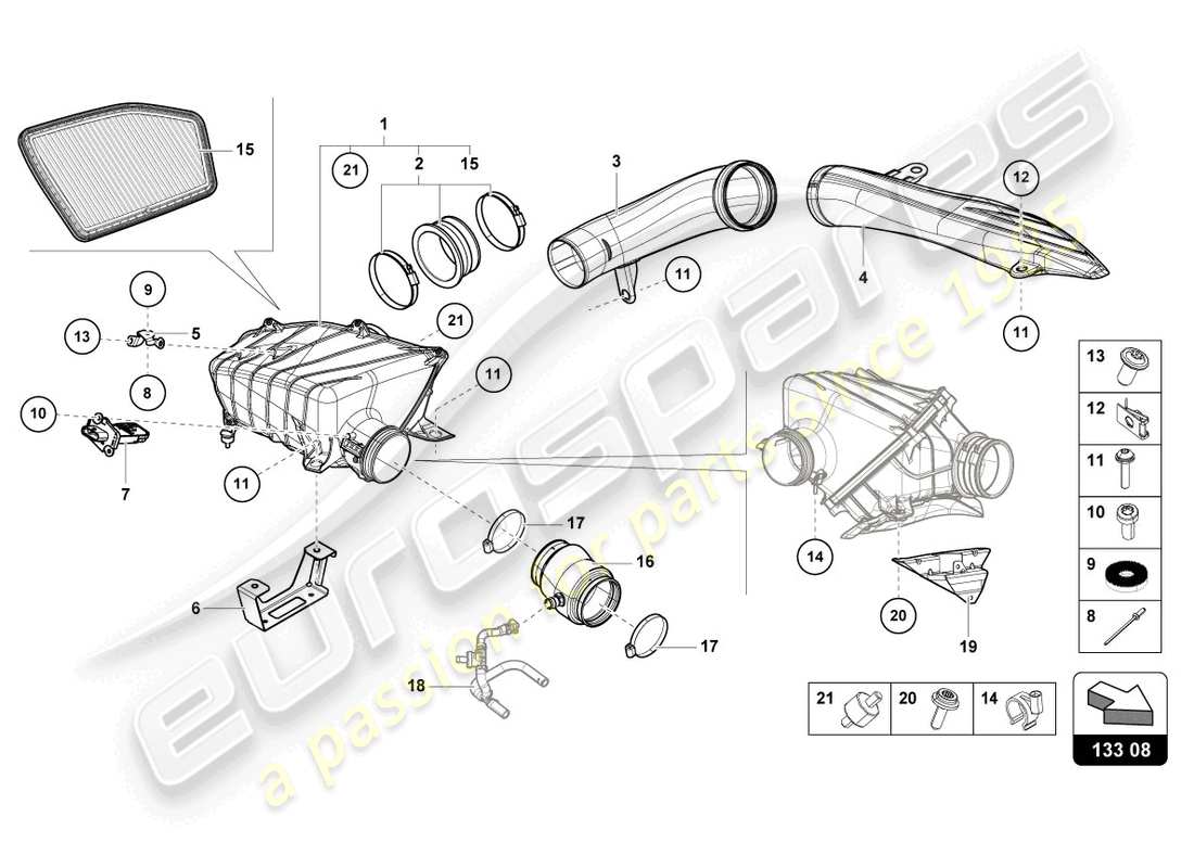 lamborghini 2024 (sterrato) air filter housing part diagram