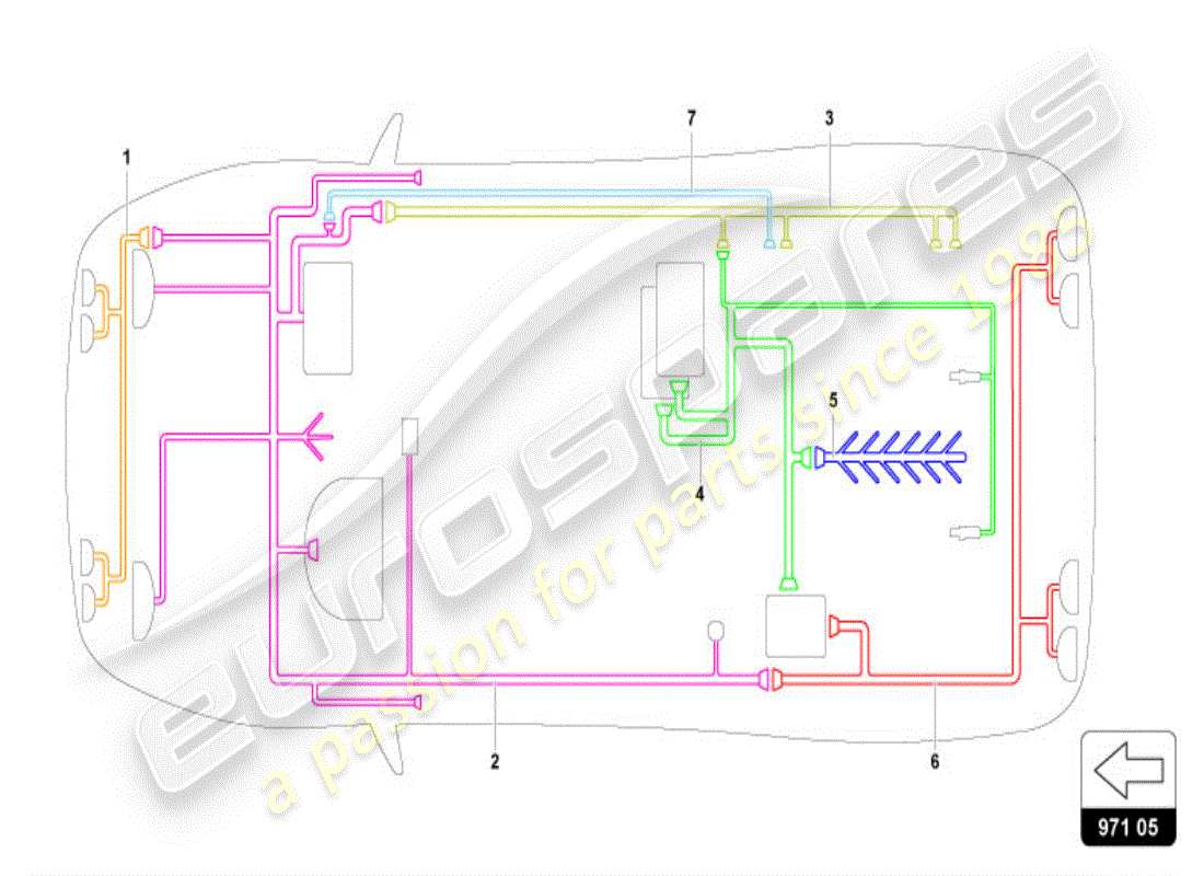 lamborghini diablo vt (1995) electrics parts diagram