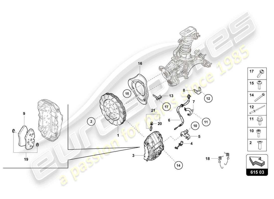 lamborghini 2023 (evo coupe 2wd) brake disc (vented) front part diagram