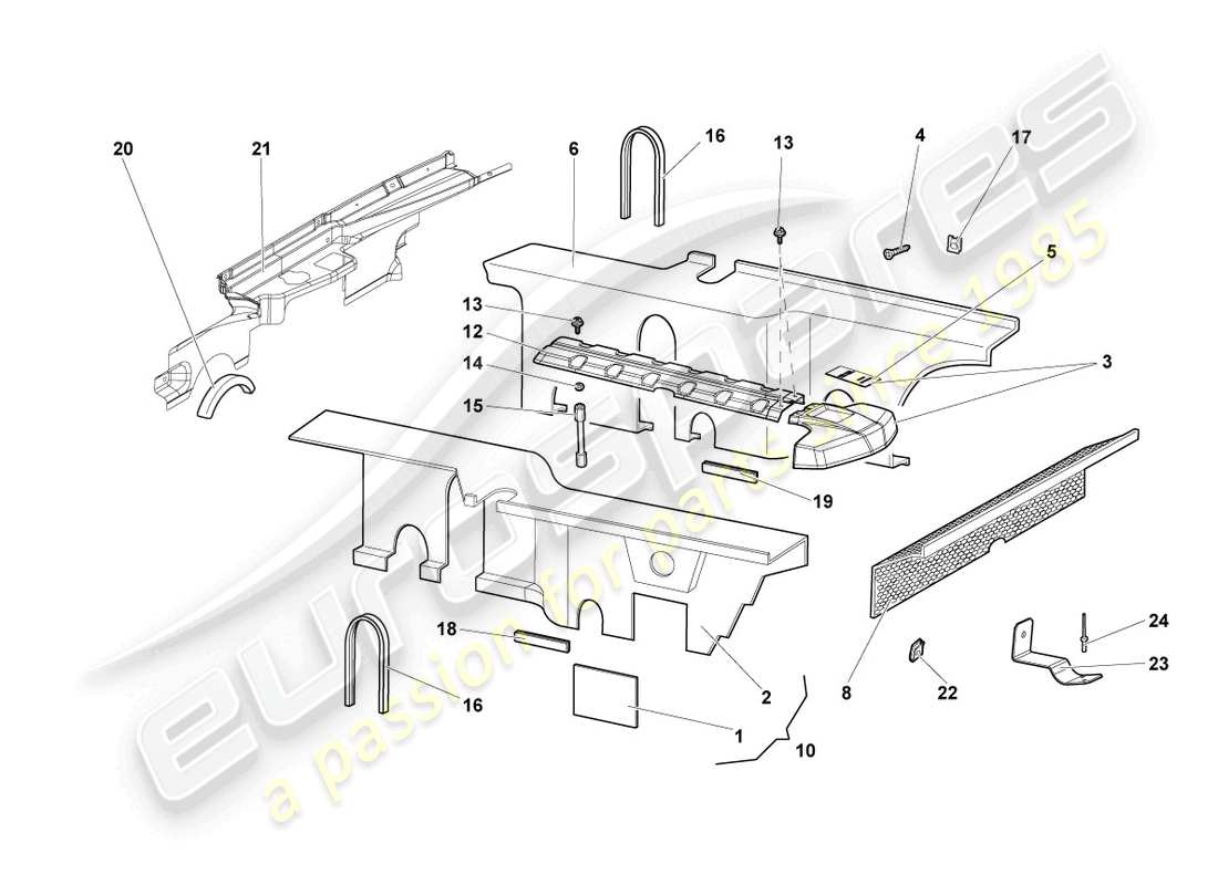 lamborghini lp640 roadster (2010) sound absorbers part diagram