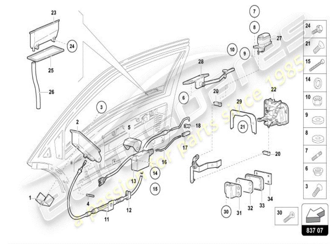 lamborghini diablo vt (1998) door parts diagram