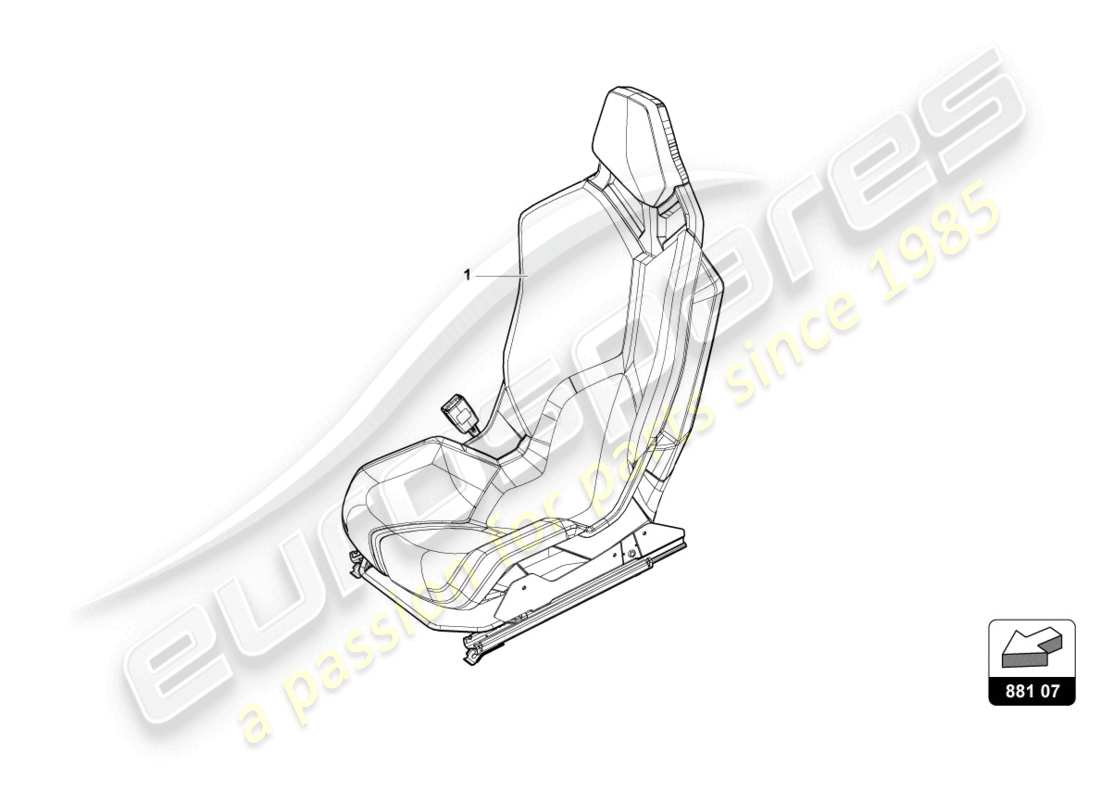 lamborghini 2023 (tecnica) sports seat 'racing seat' parts diagram