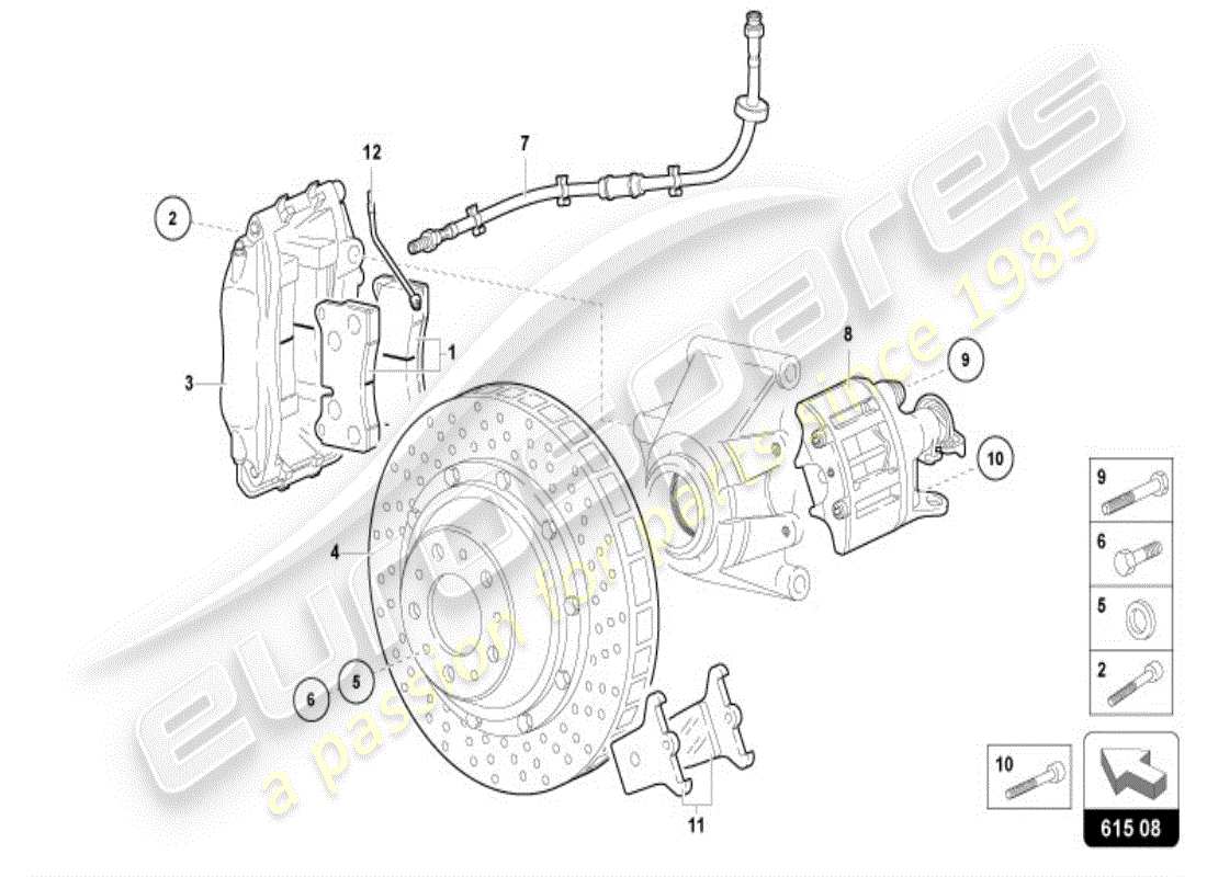 lamborghini diablo vt (1999) brake disc rear parts diagram