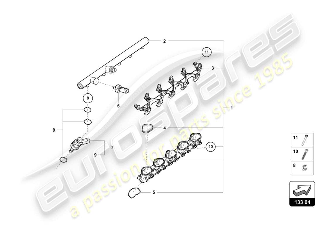 lamborghini 2023 (tecnica) injection valve parts diagram