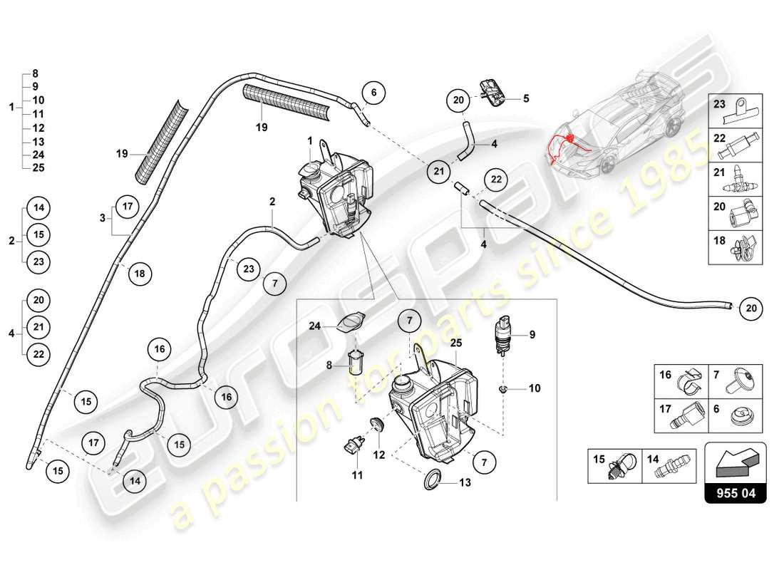 lamborghini 2024 (sto) headlight washer system part diagram