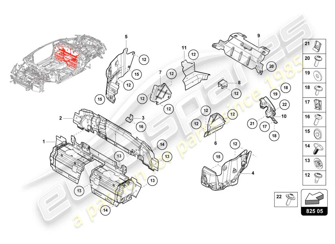 lamborghini 2024 (sto) heat shield part diagram