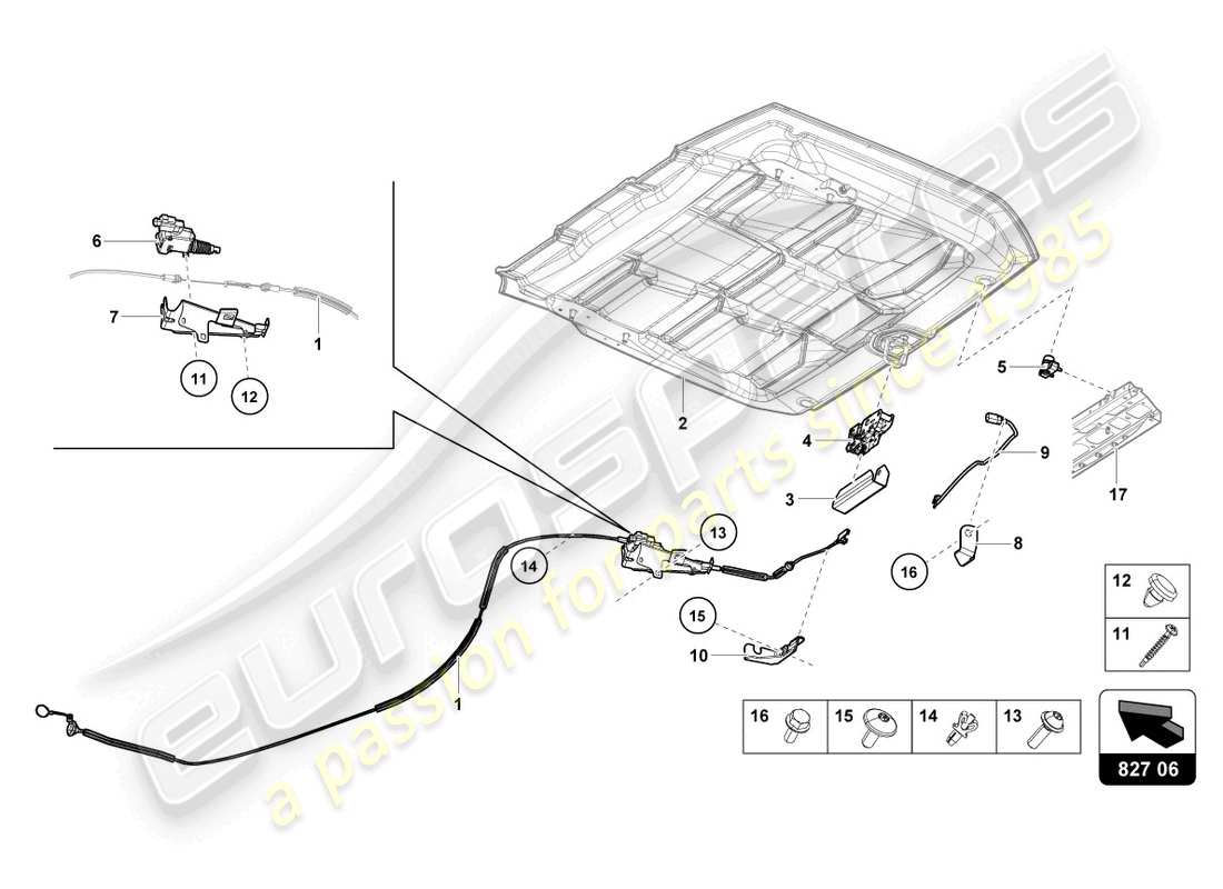lamborghini 2024 (evo spyder) rear lid part diagram