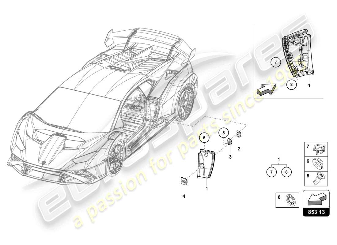 lamborghini 2024 (sto) cover plate for side member part diagram