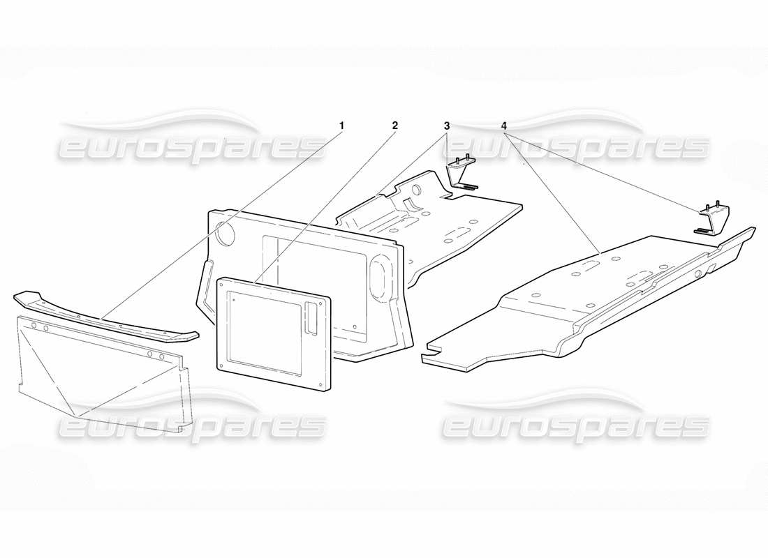 lamborghini diablo (1991) frame floor panels (valid for usa version - september 1991) part diagram