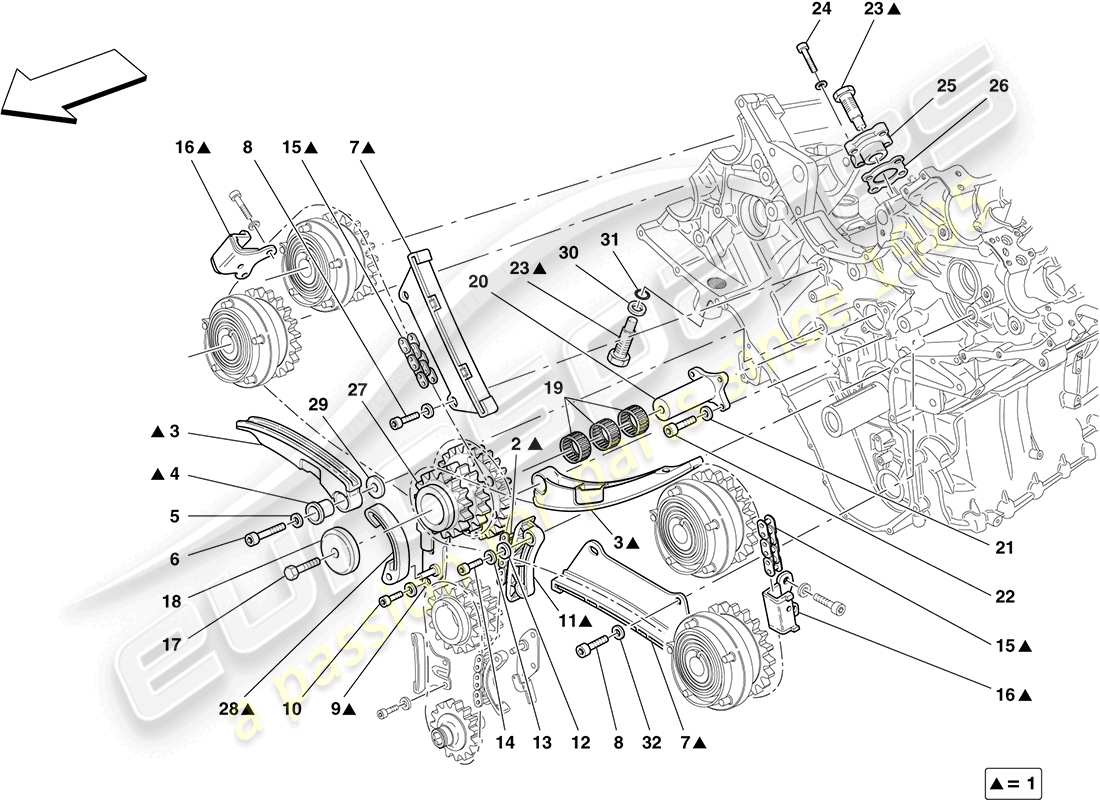 ferrari california (europe) timing system - drive part diagram