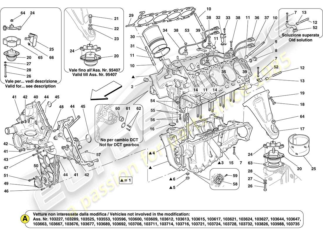 ferrari california (europe) crankcase part diagram
