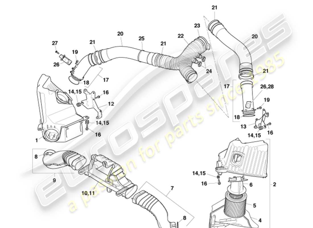 aston martin vantage gt8 (2017) air charging part diagram