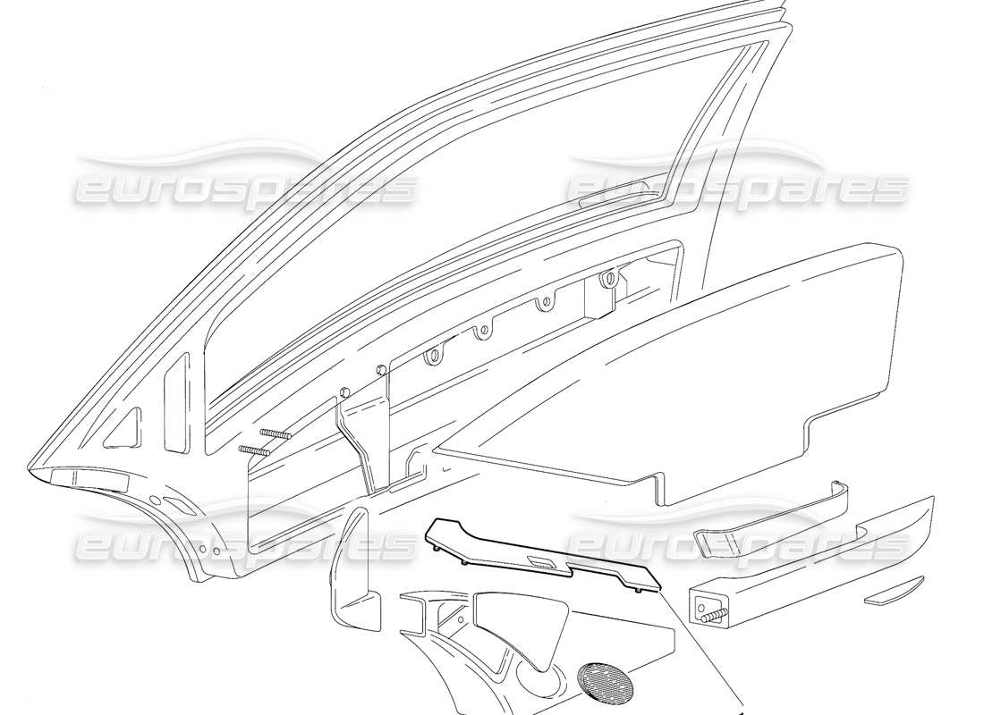 lamborghini diablo (1991) doors (valid for gb version - october 1991) parts diagram