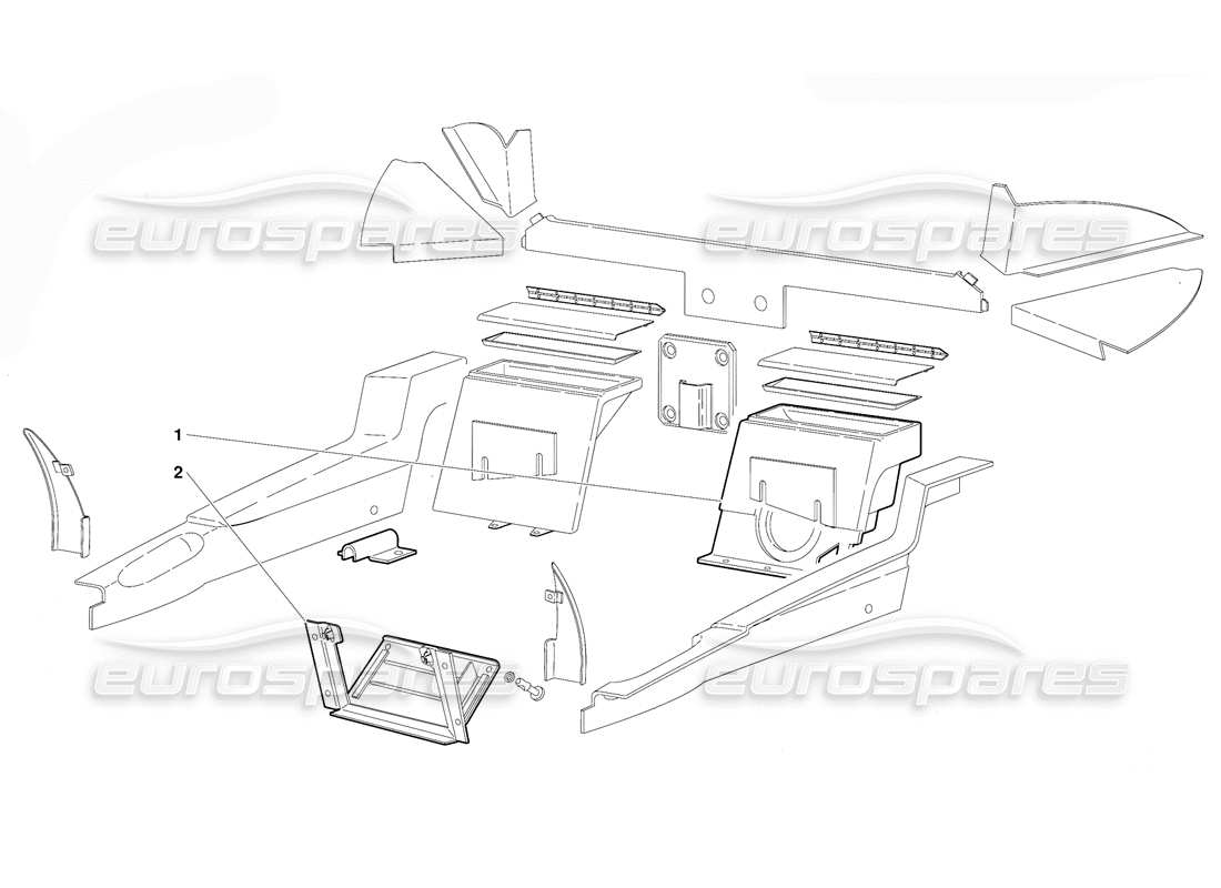 lamborghini diablo (1991) passenger compartment trim (valid for australia version - october 1991) part diagram