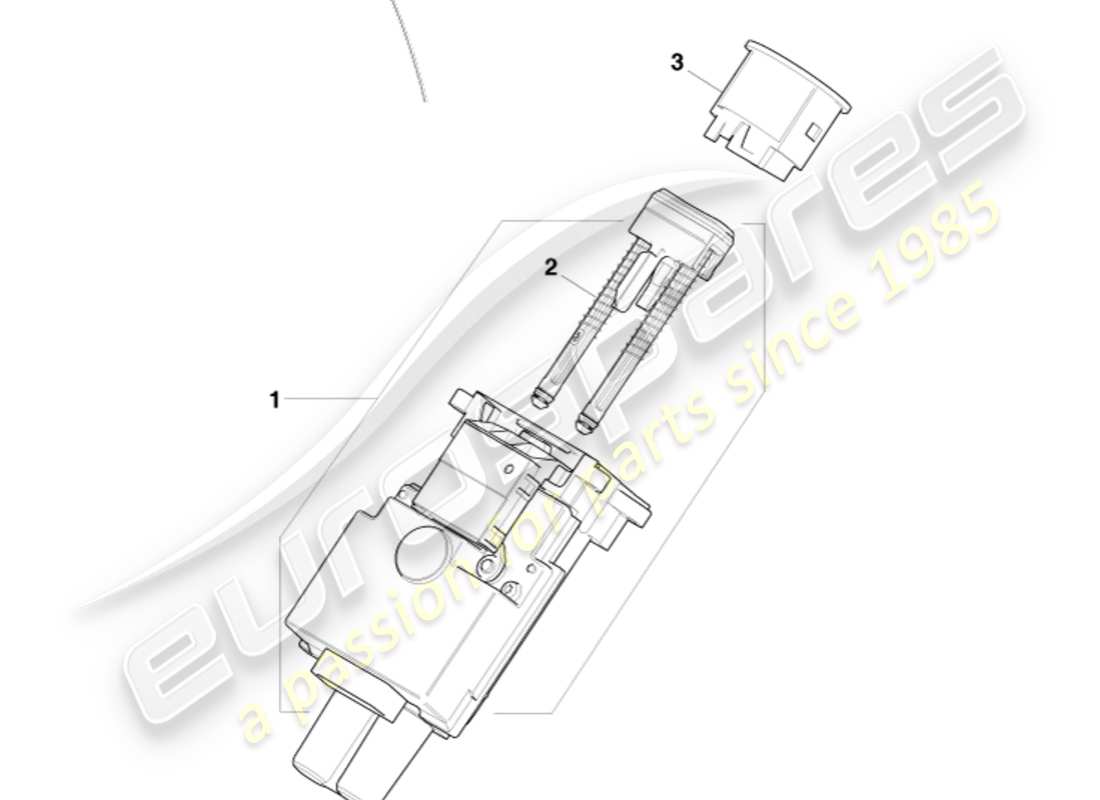 aston martin v8 vantage (2010) lock set and keys, rhd part diagram