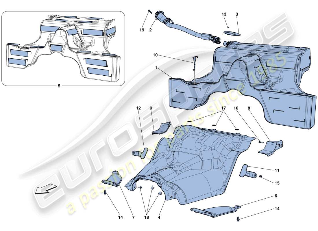 ferrari california t (rhd) fuel tank part diagram