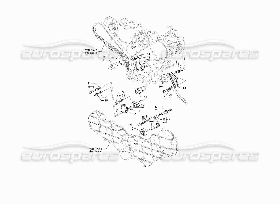 maserati qtp v8 (1998) timing control part diagram