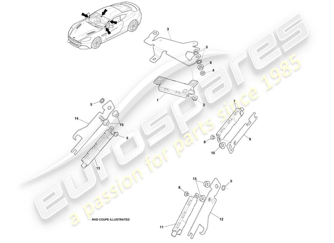 aston martin vanquish (2014) radio antenna, 14.5my part diagram