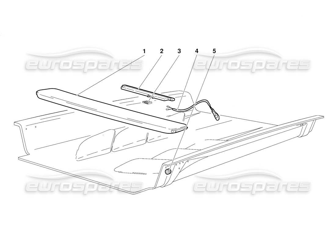 lamborghini diablo (1991) engine hood (valid for canada version - october 1991) parts diagram