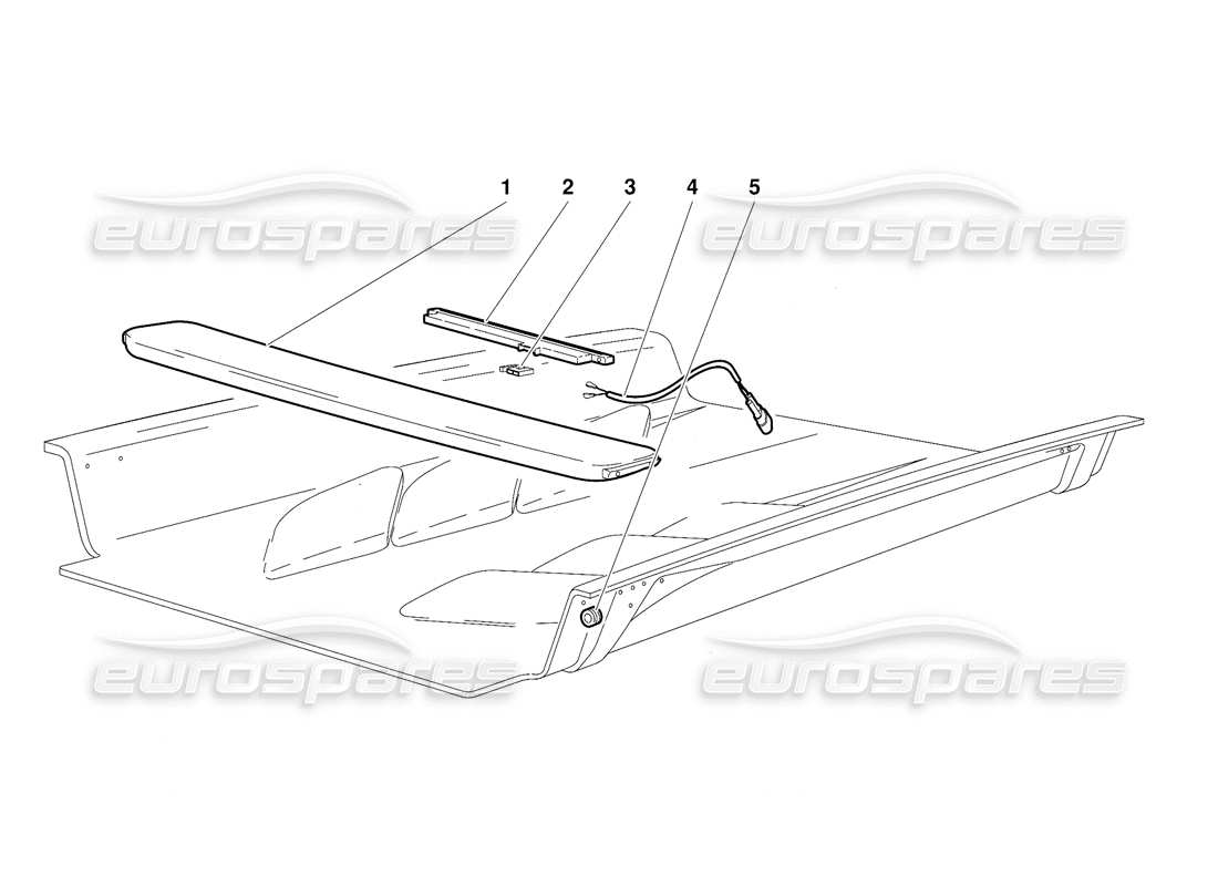 lamborghini diablo (1991) engine hood (valid for usa version - september 1991) parts diagram