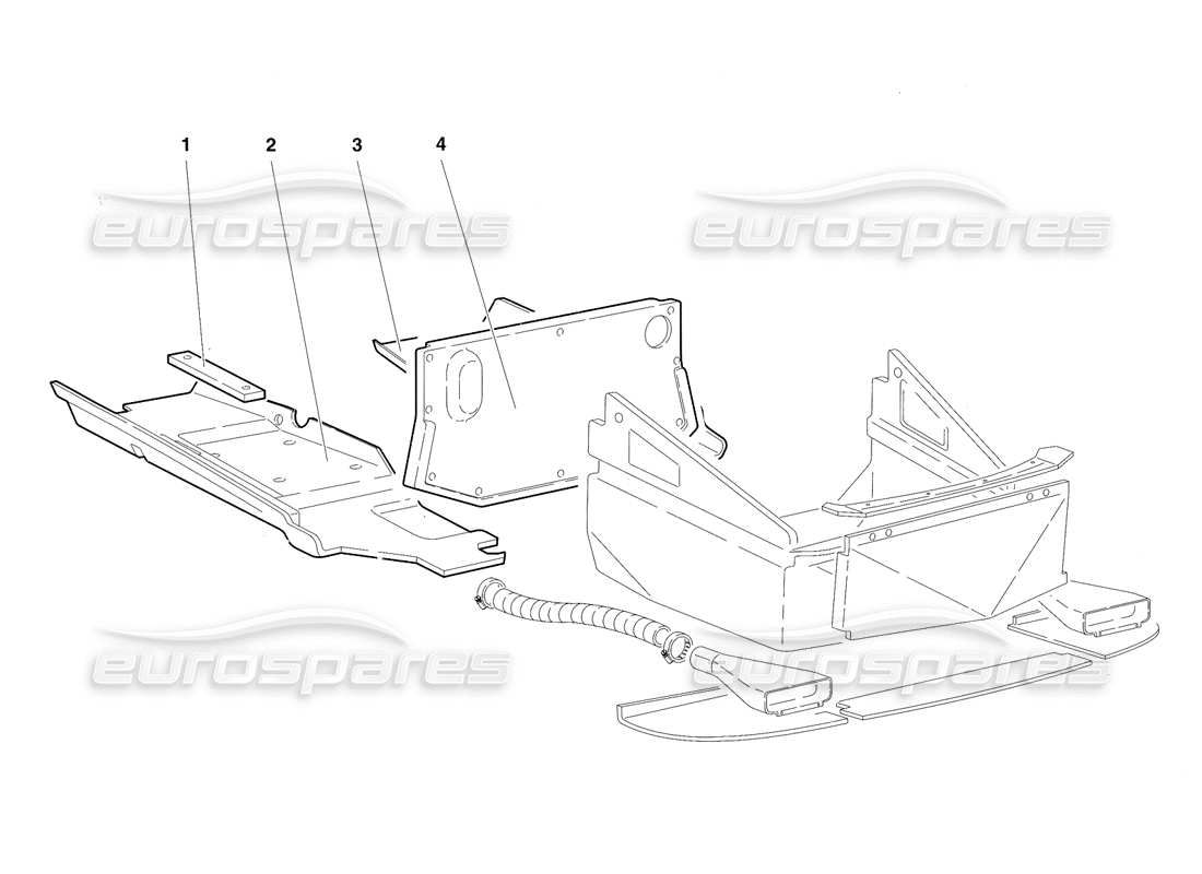 lamborghini diablo sv (1997) frame floor panels (valid for rh d. - march 1997) parts diagram