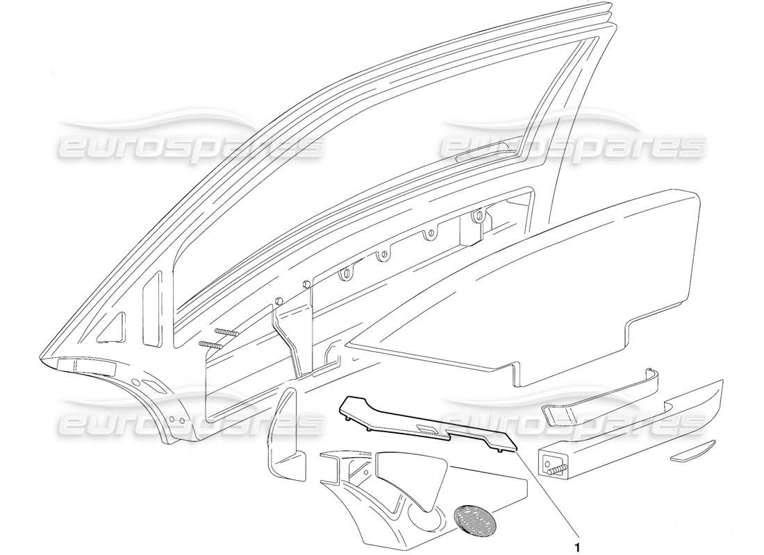 lamborghini diablo (1991) doors (valid for australia version - october 1991) parts diagram