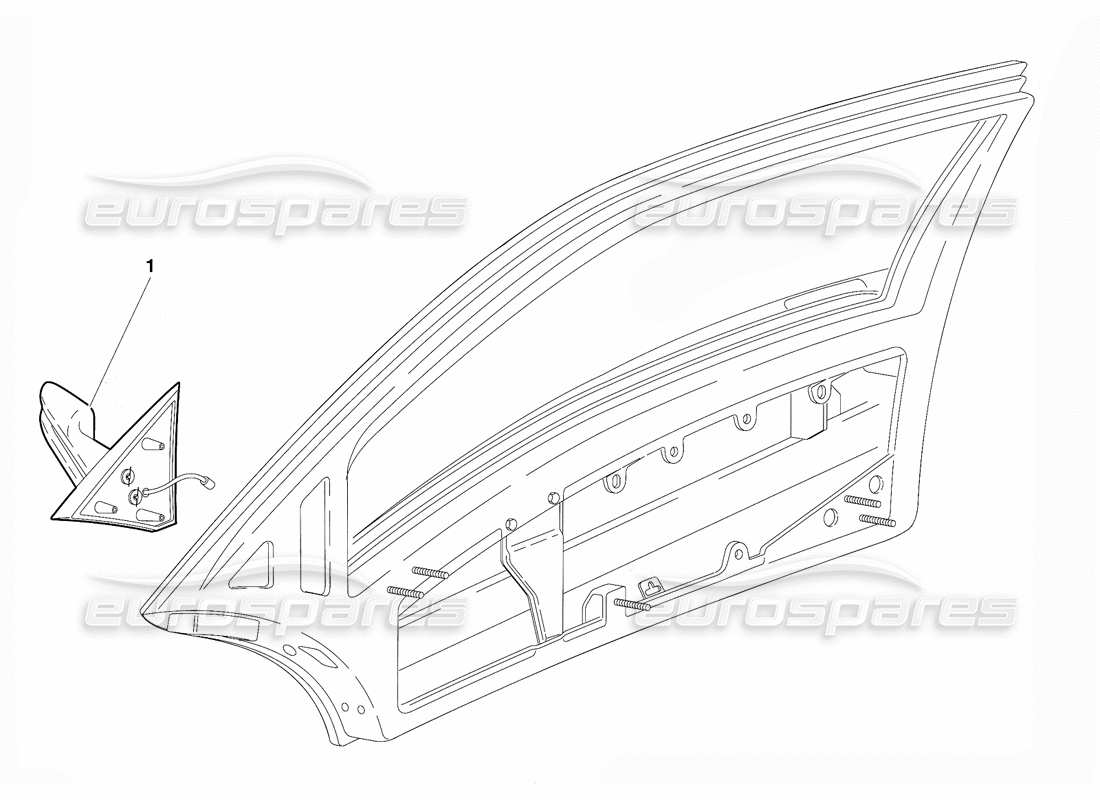 lamborghini diablo (1991) doors (valid for usa version - september 1991) parts diagram