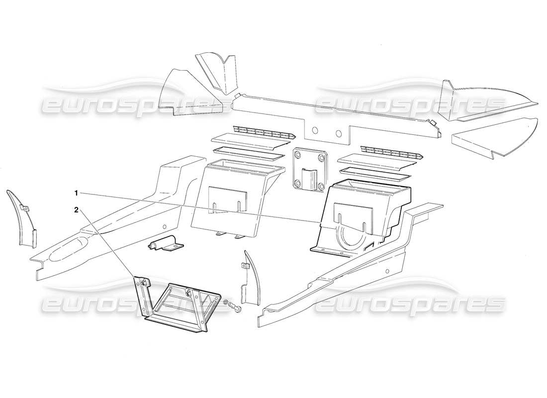 lamborghini diablo (1991) passenger compartment trim (valid for gb version - october 1991) parts diagram