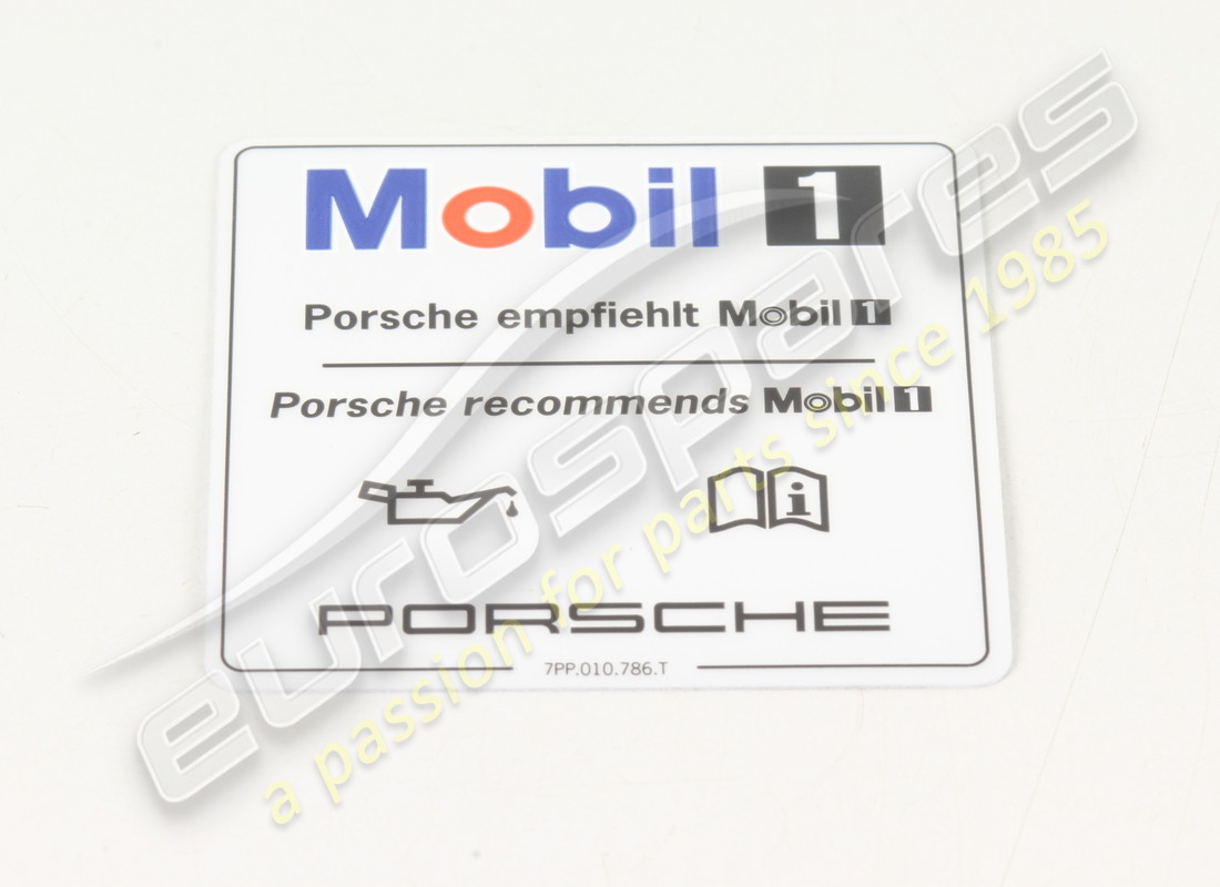 new porsche sticker - engine oil - - mobil 1 -. part number 7pp010786t (1)
