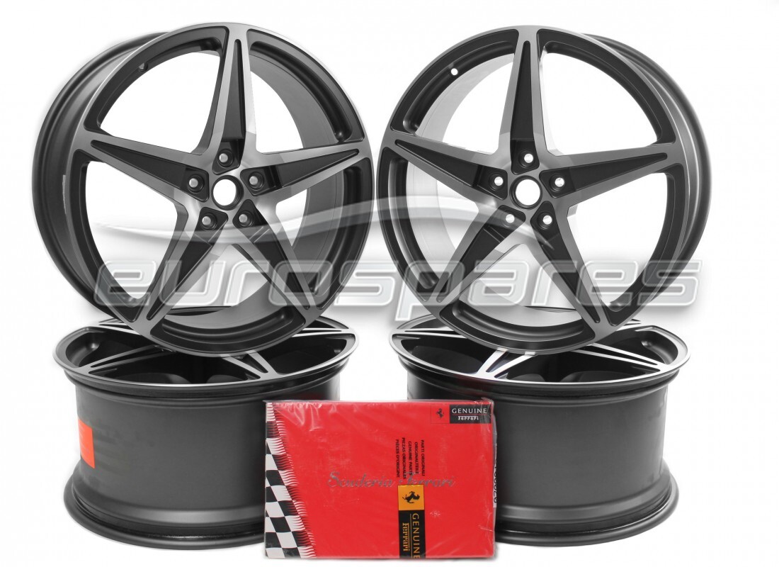 NEW (OTHER) Ferrari DARK GREY DIAMOND CUT WHEEL RIM KIT/TITANIUM BOLTS . PART NUMBER 70001726 (1)