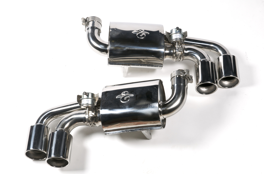 new tubi f430 double mufflers exhaust kit w valve. part number tsfe430c05003a (1)