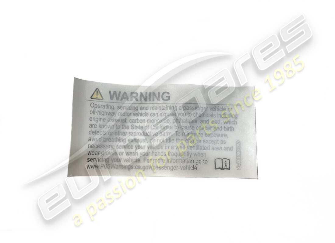 new lamborghini warning sticker kalifornien. part number 9y0010539a (2)