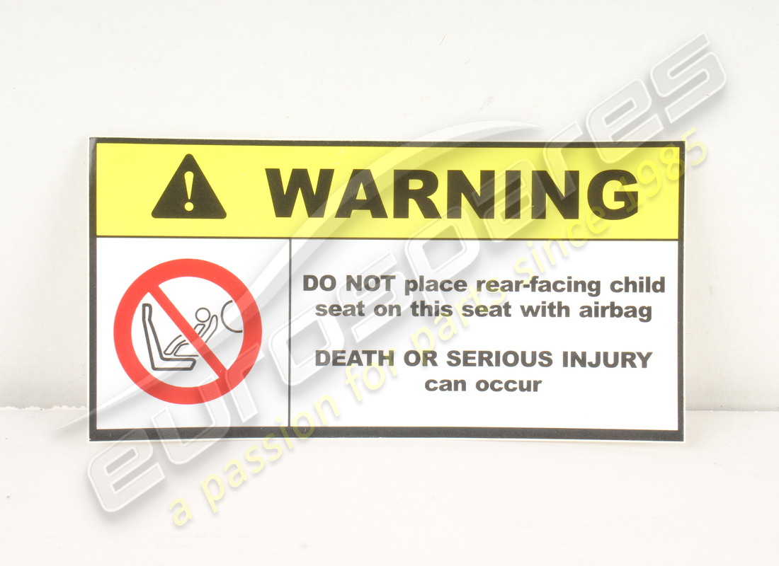 NEW Ferrari AIR BAG INFORMATION PLATE . PART NUMBER 68893600 (1)