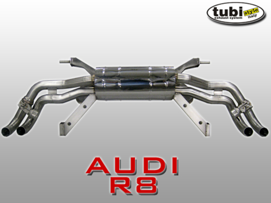new tubi r8 v8 1^ gen exhaust w valve. part number tsaur8c06000a (1)