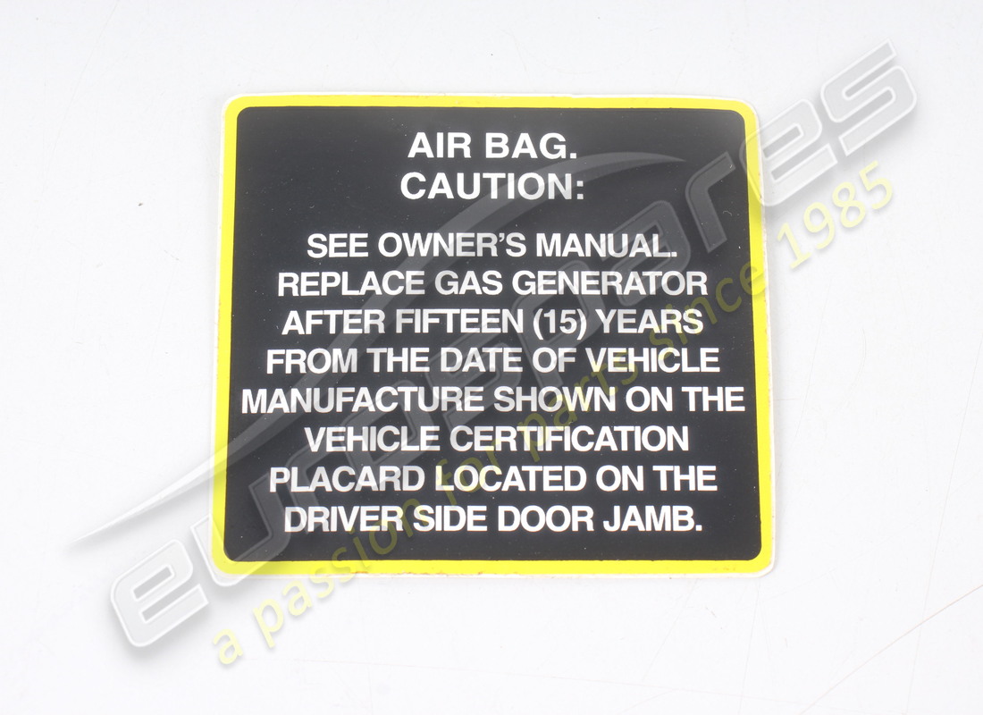 NEW FERRARI AIRBAG MAINTENANCE PLATE. PART NUMBER 69233100 (1) new ferrari airbag maintenance plate. part number 69233100 (1)