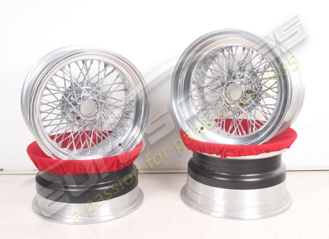 new ferrari borrani wire wheels set 15 x 7.5 inch. part number 700835 (1)