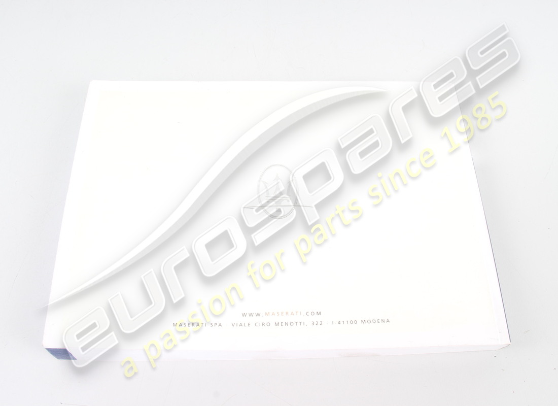 new maserati owners manual. part number 80682900 (3)