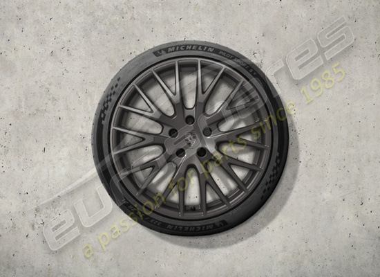 new porsche 21 inch exclusive design summer wheel and tyre set - painted in turbonite part number 976044660l