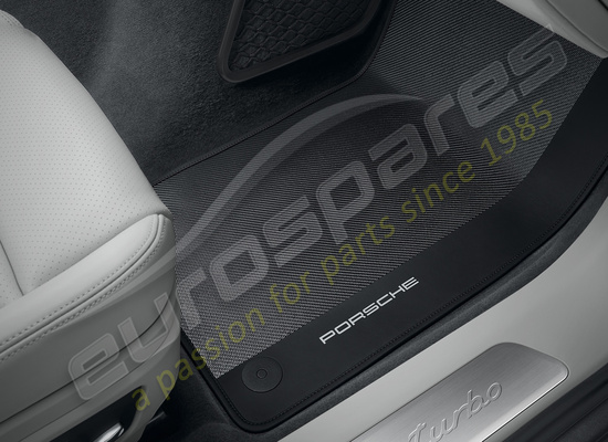 new porsche carbon floor mats with leather edging (black) part number 971044820