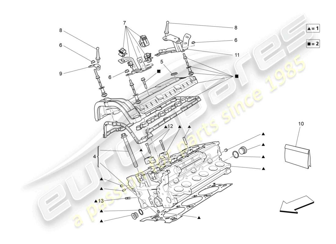 maserati levante (2017) rh cylinder head part diagram
