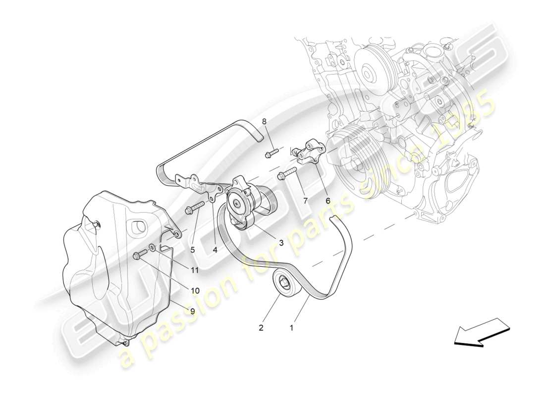 maserati levante (2017) auxiliary device belts part diagram