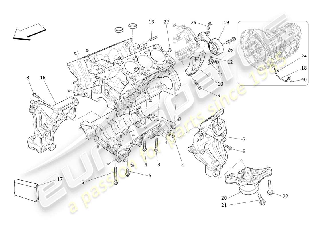 maserati levante (2017) crankcase part diagram