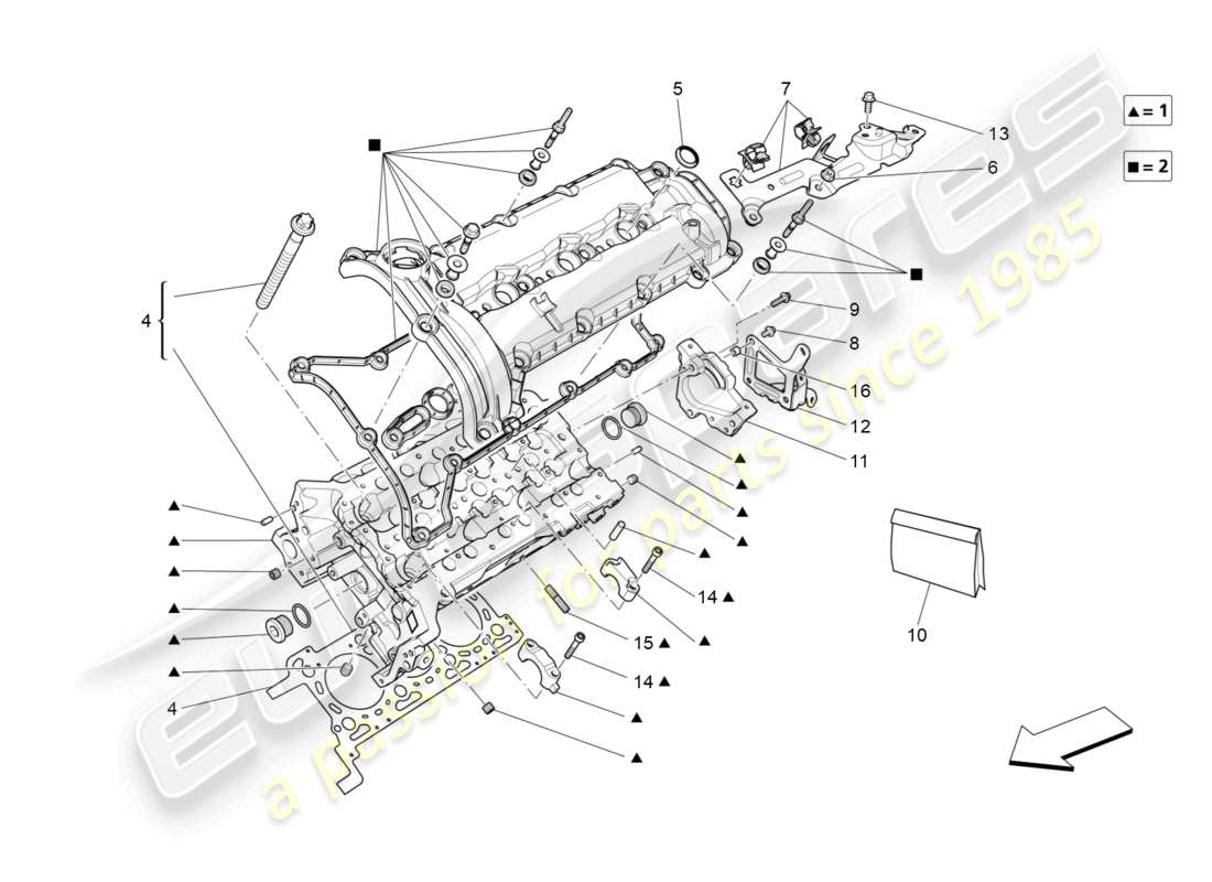 maserati levante (2017) lh cylinder head part diagram