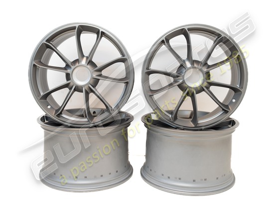 new porsche 20-inch gt3 set of wheels - in platinum (satin-gloss) part number 99104460311