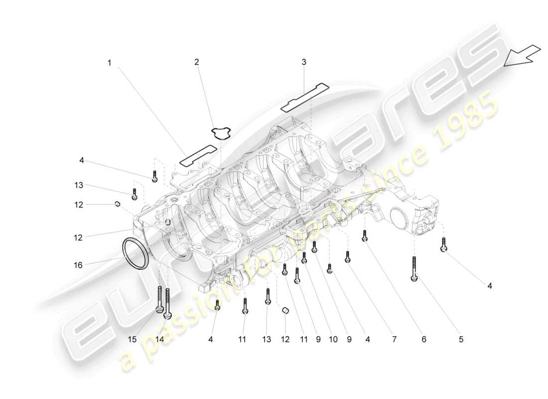 lamborghini lp560-4 spider (2013) crankcase housing lower part diagram